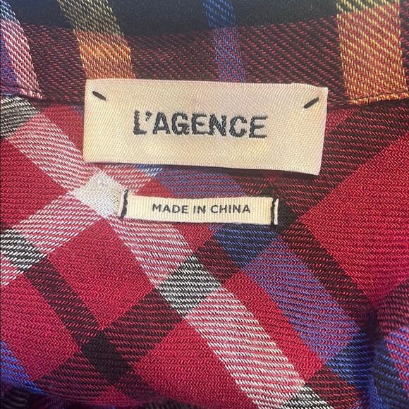 L’Agence Cameron Shirt Dress Plaid Maxi S - Picture 5 of 12